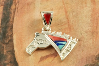 Genuine Sleeping Beauty Turquoise,  Spiney Oyster Shell and Blue Lapis inlaid in Sterling Silver. Free 18